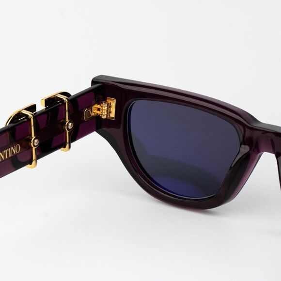 Valentino Women Sunglasses Crystal Purple Grey Cat Eye V - DUE VLS-103D-50